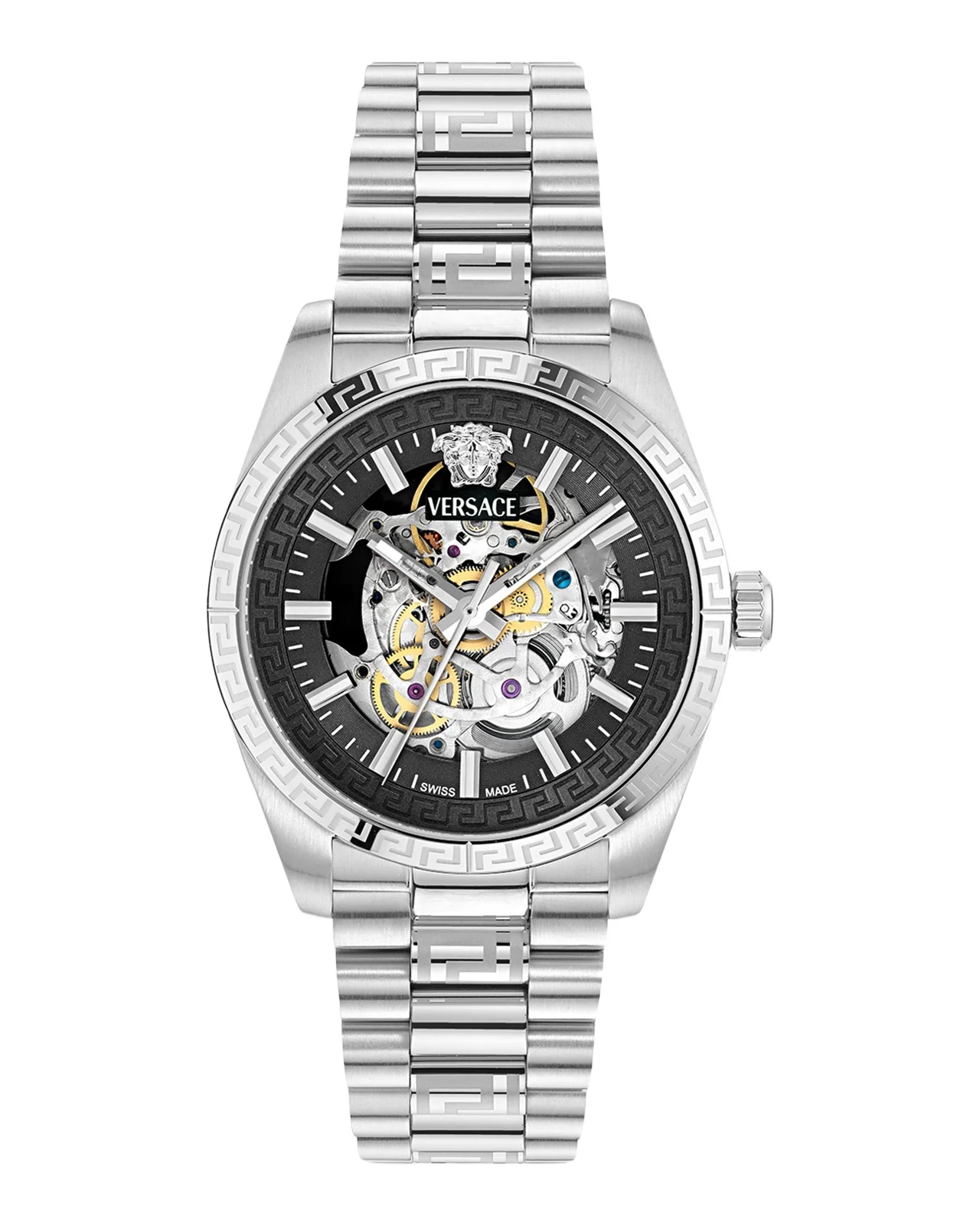 Versace Collection Men's Millenyium 40mm Skeleton Stainless Steel Bracelet Watch