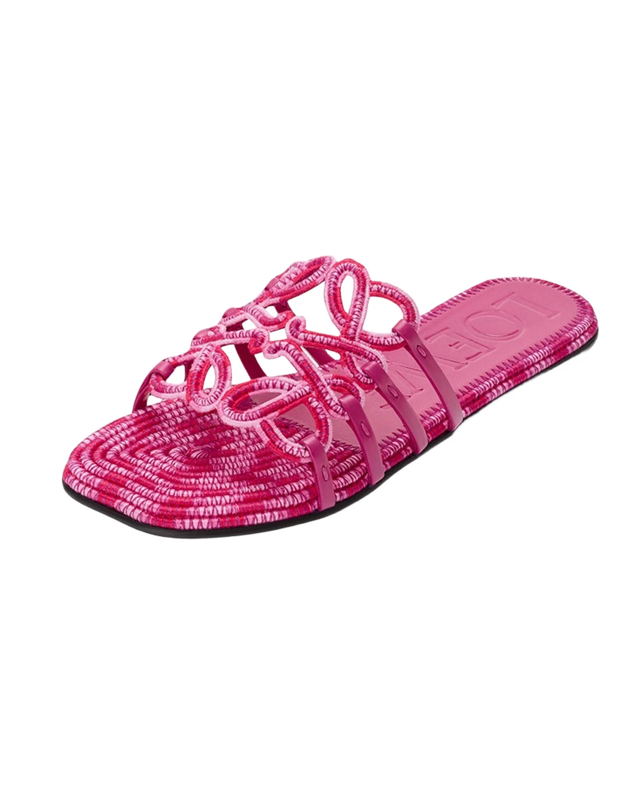 x Paula's Ibiza Petal Anagram Crochet Flat Slide Sandals