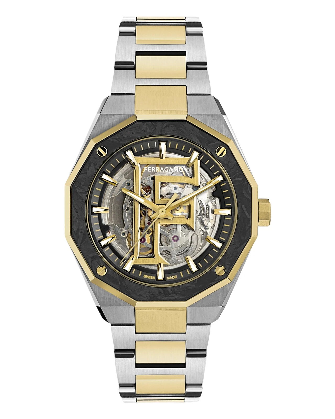Men's Edge 42mm Skeleton Two-Tone Bracelet Watch Men's Edge 42mm Skeleton Two-Tone Bracelet Watch