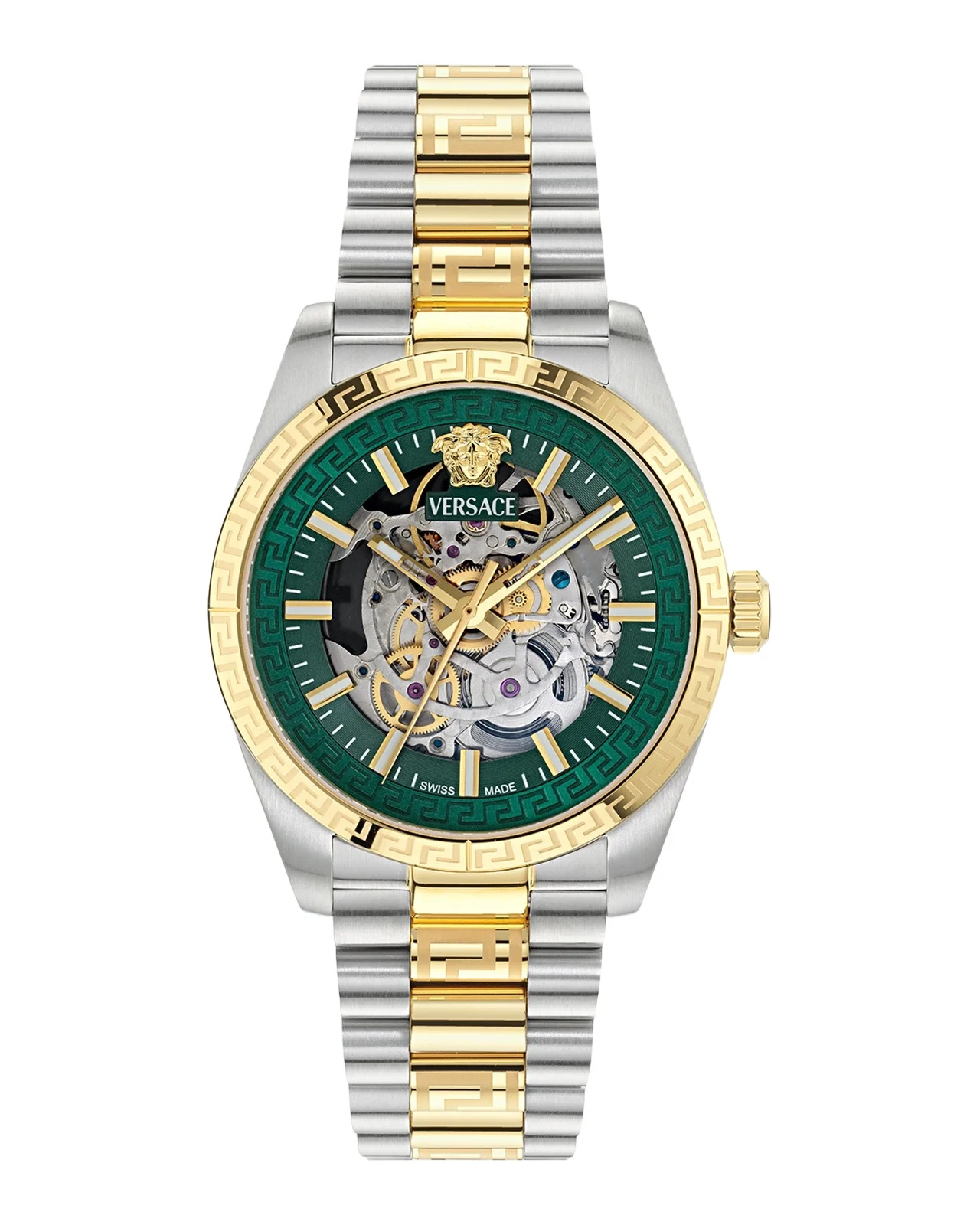Versace Collection Men's Millenyium 40mm Skeleton Two-Tone Bracelet Watch
