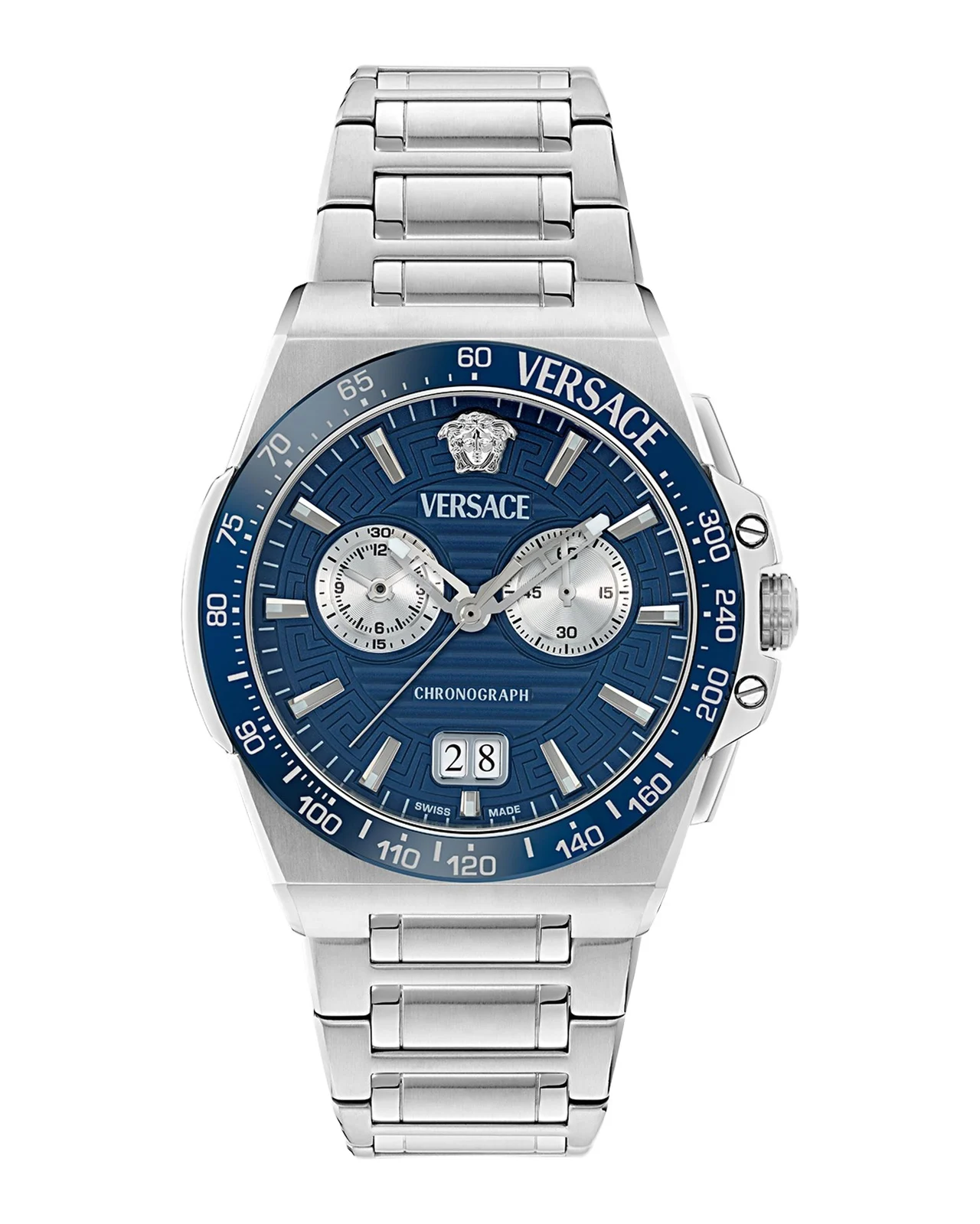 Versace Collection Men's Greca Reaction 43mm Stainless Steel Bracelet Watch