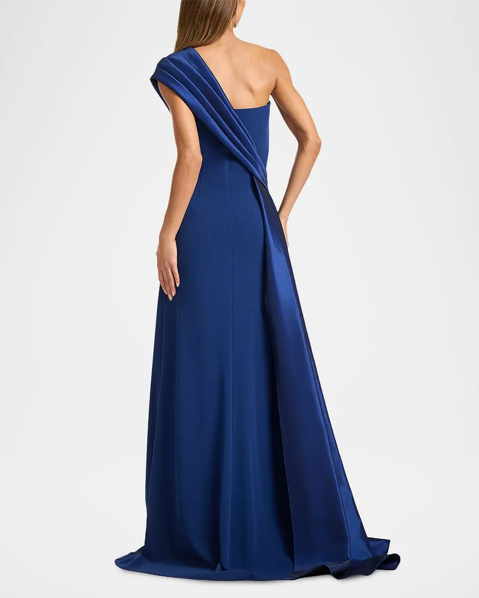 Tadashi Shoji One-Shoulder Draped Crepe Gown | Thumbnail 3 Tadashi Shoji One-Shoulder Draped Crepe Gown | Thumbnail 3