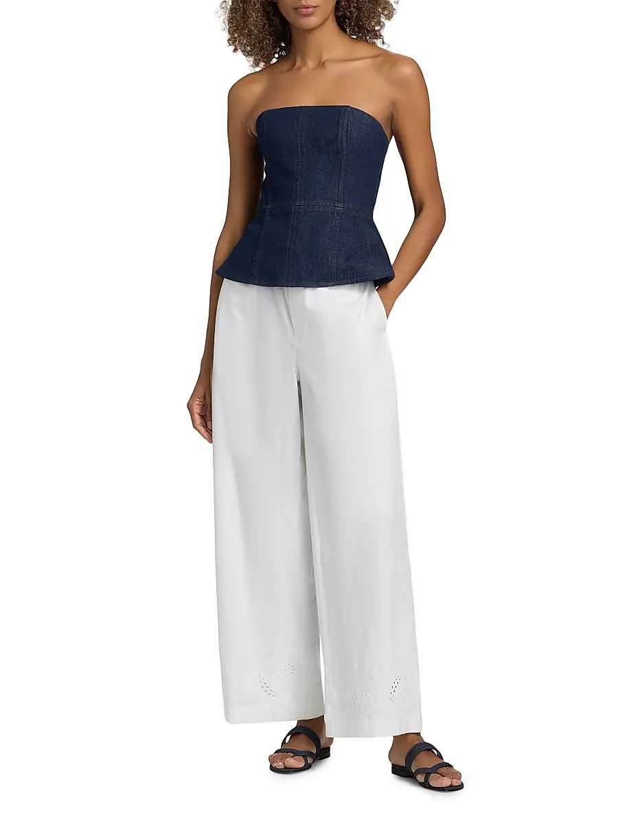 rag & bone Women's Marin Eyelet-Embroidered Cotton Pants | Thumbnail 2 rag & bone Women's Marin Eyelet-Embroidered Cotton Pants | Thumbnail 2