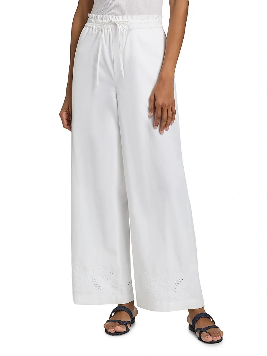 rag & bone Women's Marin Eyelet-Embroidered Cotton Pants | Thumbnail 3 rag & bone Women's Marin Eyelet-Embroidered Cotton Pants | Thumbnail 3