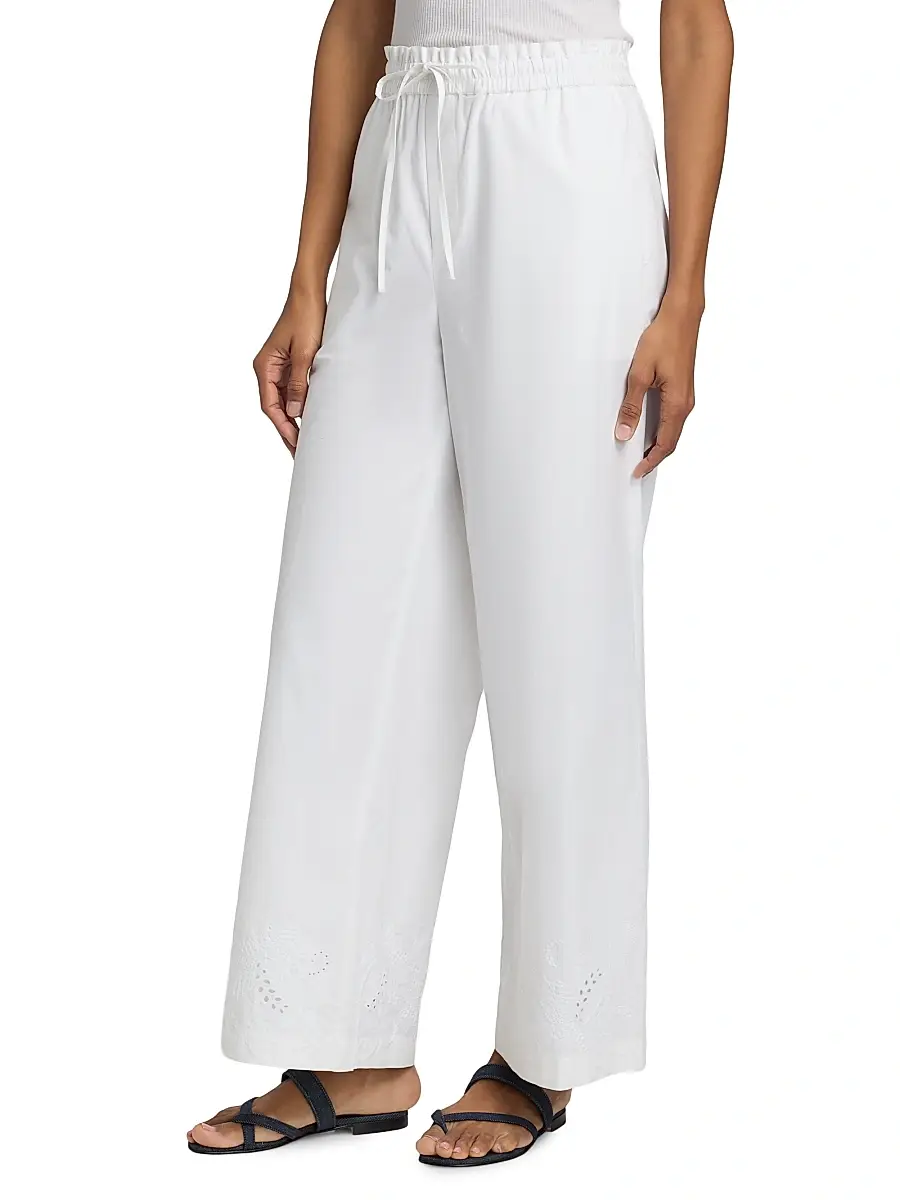 rag & bone Women's Marin Eyelet-Embroidered Cotton Pants | Thumbnail 4 rag & bone Women's Marin Eyelet-Embroidered Cotton Pants | Thumbnail 4
