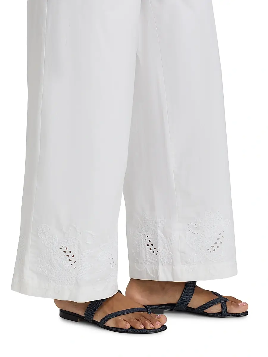 rag & bone Women's Marin Eyelet-Embroidered Cotton Pants | Thumbnail 6 rag & bone Women's Marin Eyelet-Embroidered Cotton Pants | Thumbnail 6