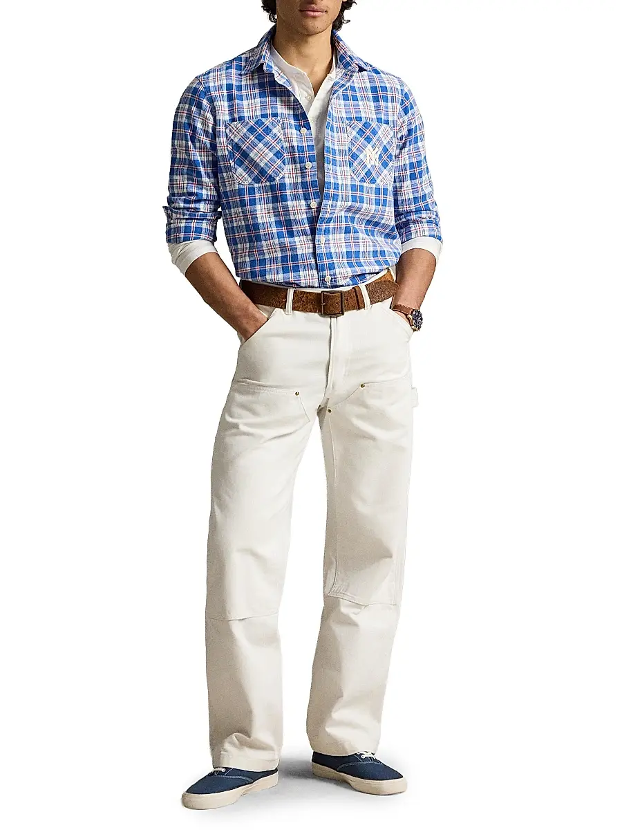 Polo Ralph Lauren Men's Yankees Cotton-Linen Sport Shirt | Thumbnail 2 Polo Ralph Lauren Men's Yankees Cotton-Linen Sport Shirt | Thumbnail 2