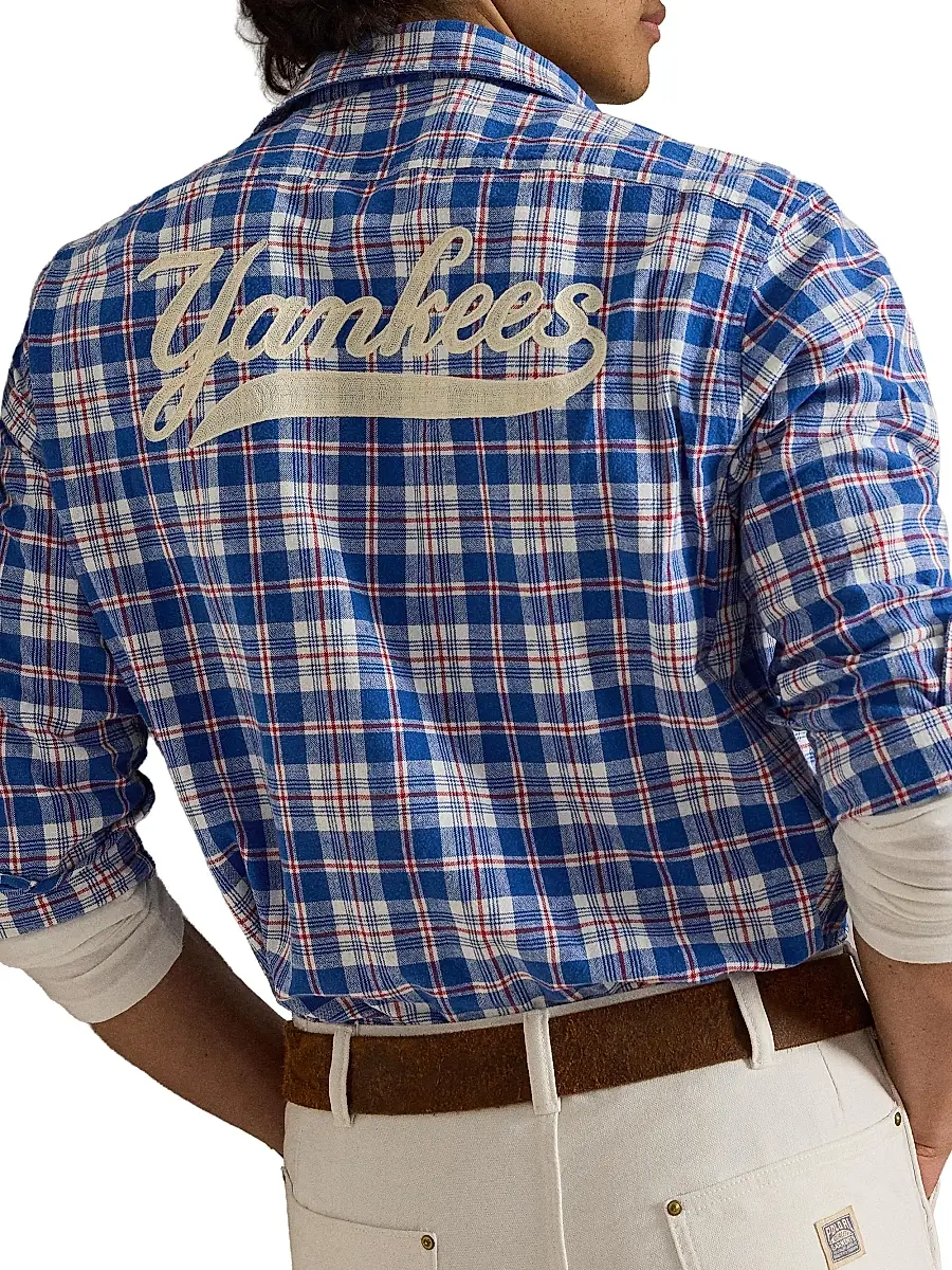 Polo Ralph Lauren Men's Yankees Cotton-Linen Sport Shirt | Thumbnail 4 Polo Ralph Lauren Men's Yankees Cotton-Linen Sport Shirt | Thumbnail 4