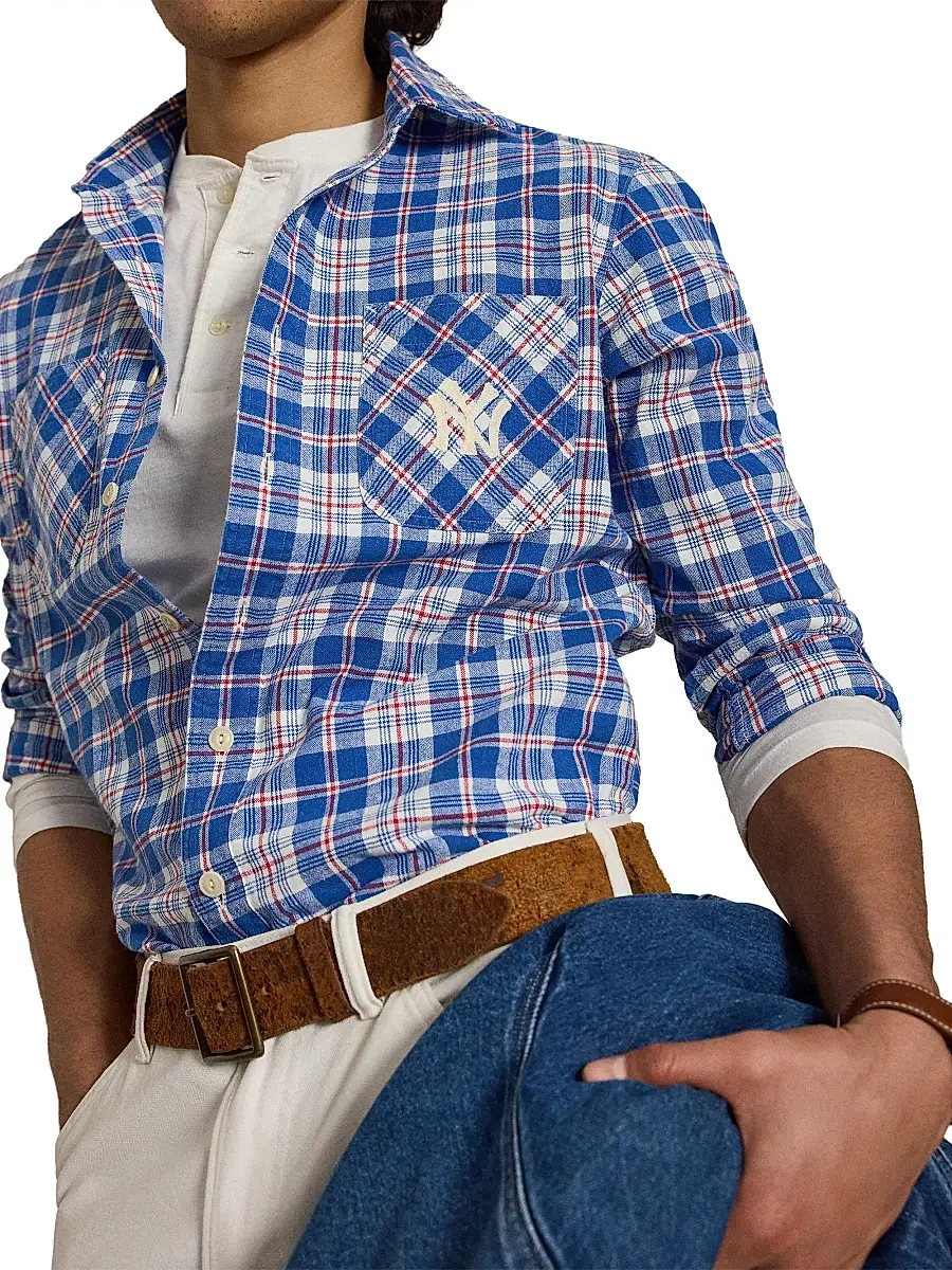 Polo Ralph Lauren Men's Yankees Cotton-Linen Sport Shirt | Thumbnail 6 Polo Ralph Lauren Men's Yankees Cotton-Linen Sport Shirt | Thumbnail 6