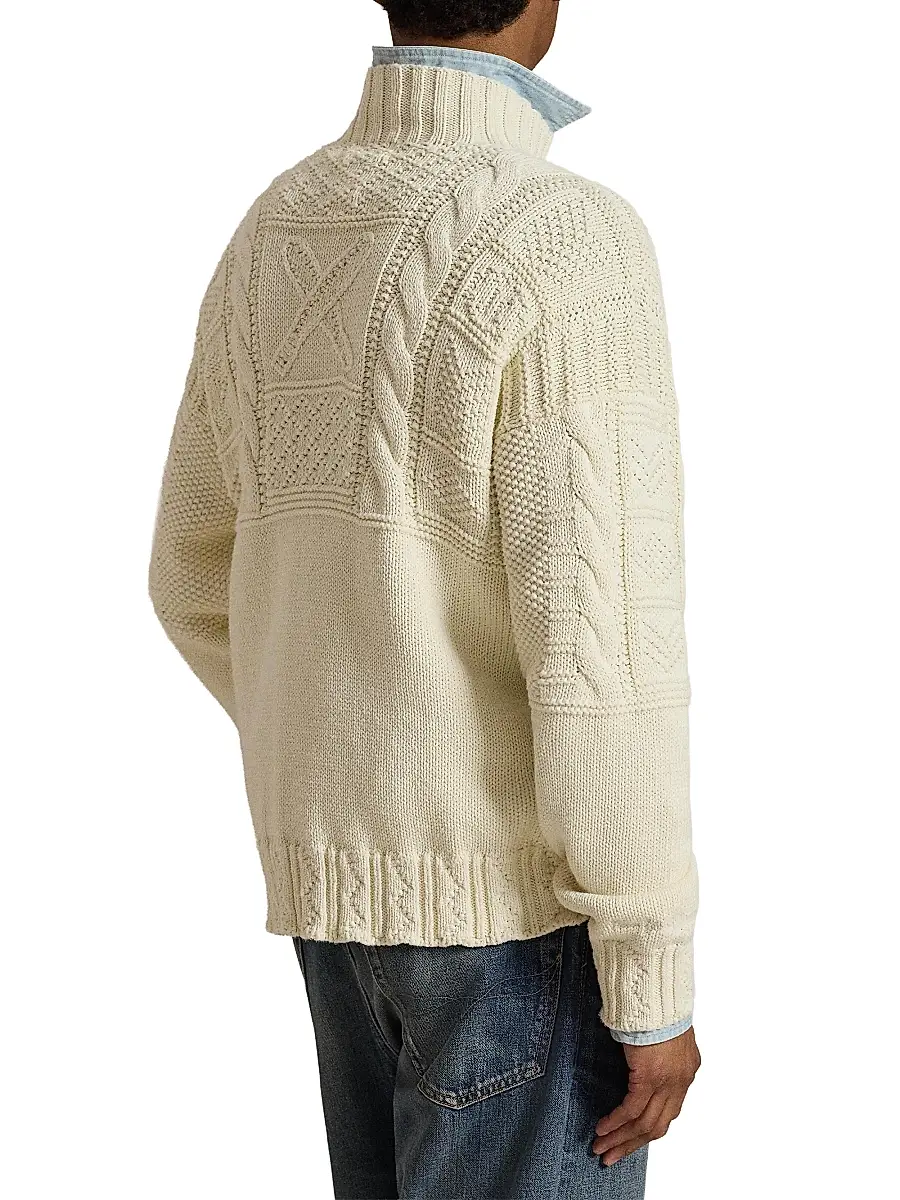 Polo Ralph Lauren Men's Yankees Mock Turtleneck Cotton Sweater | Thumbnail 4 Polo Ralph Lauren Men's Yankees Mock Turtleneck Cotton Sweater | Thumbnail 4