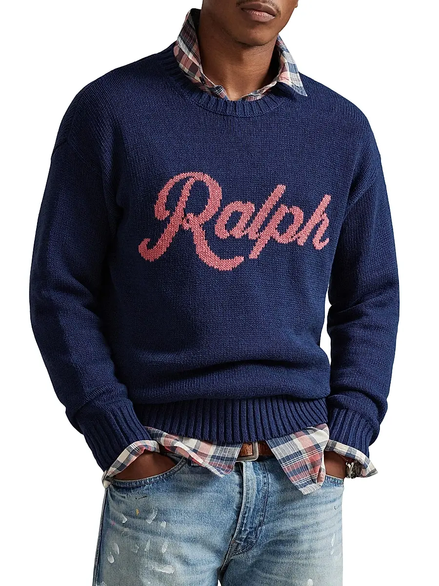 Polo Ralph Lauren Men's Logo Linen-Cotton Crewneck Sweater | Thumbnail 3