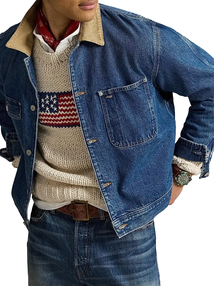 Polo Ralph Lauren Men's American Flag Crewneck Cotton Sweater | Thumbnail 5