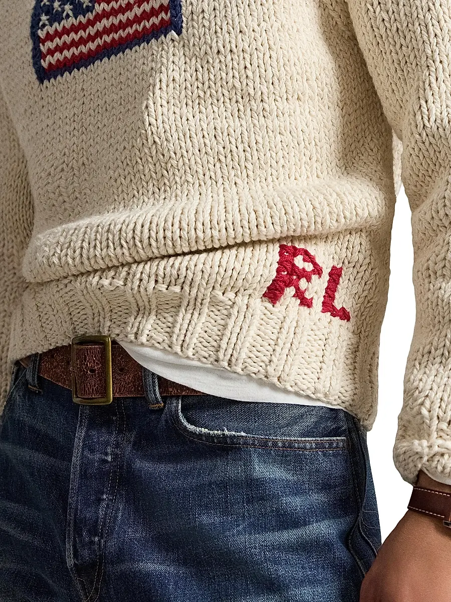 Polo Ralph Lauren Men's American Flag Crewneck Cotton Sweater | Thumbnail 6