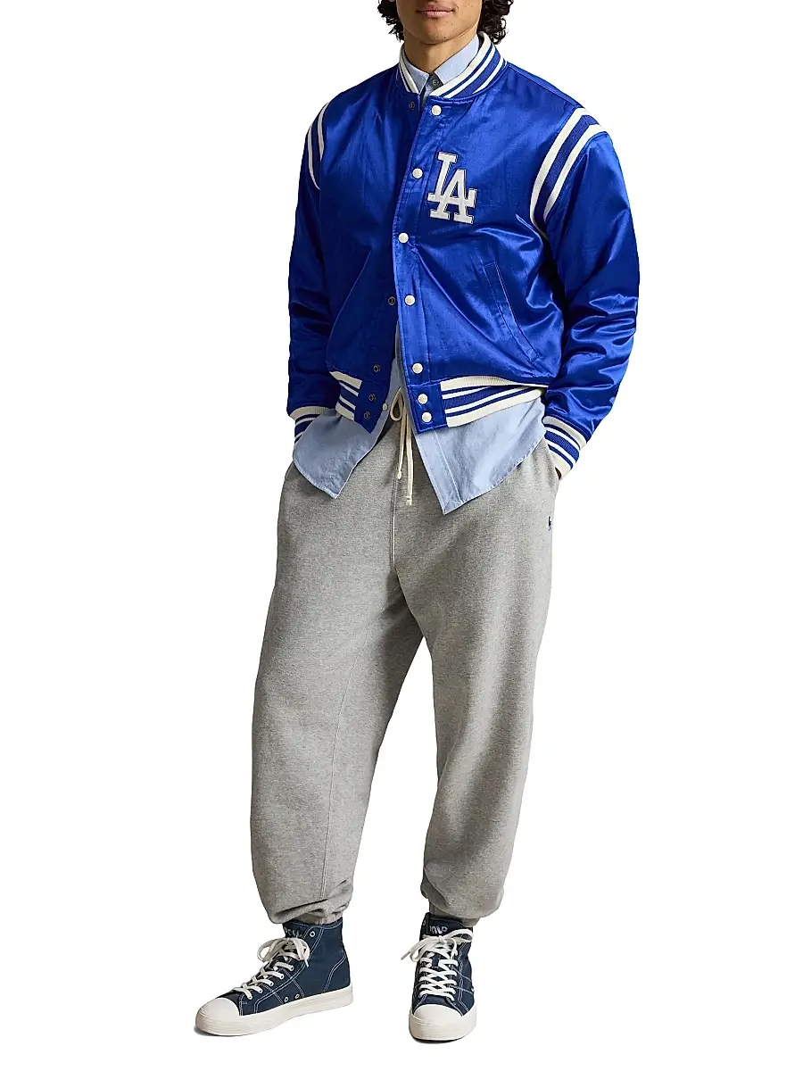 Polo Ralph Lauren Men's Dodgers Satin Woven Bomber Jacket | Thumbnail 2 Polo Ralph Lauren Men's Dodgers Satin Woven Bomber Jacket | Thumbnail 2