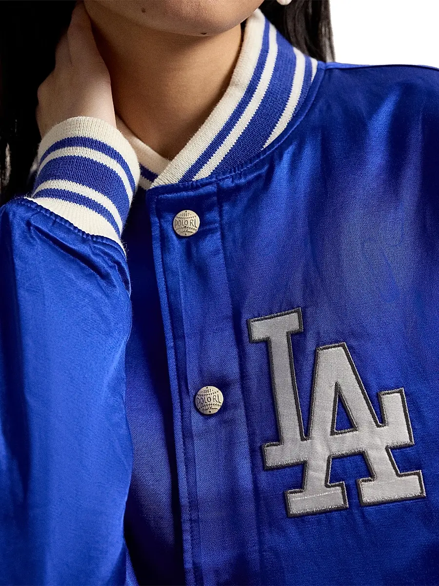 Polo Ralph Lauren Men's Dodgers Satin Woven Bomber Jacket | Thumbnail 8 Polo Ralph Lauren Men's Dodgers Satin Woven Bomber Jacket | Thumbnail 8