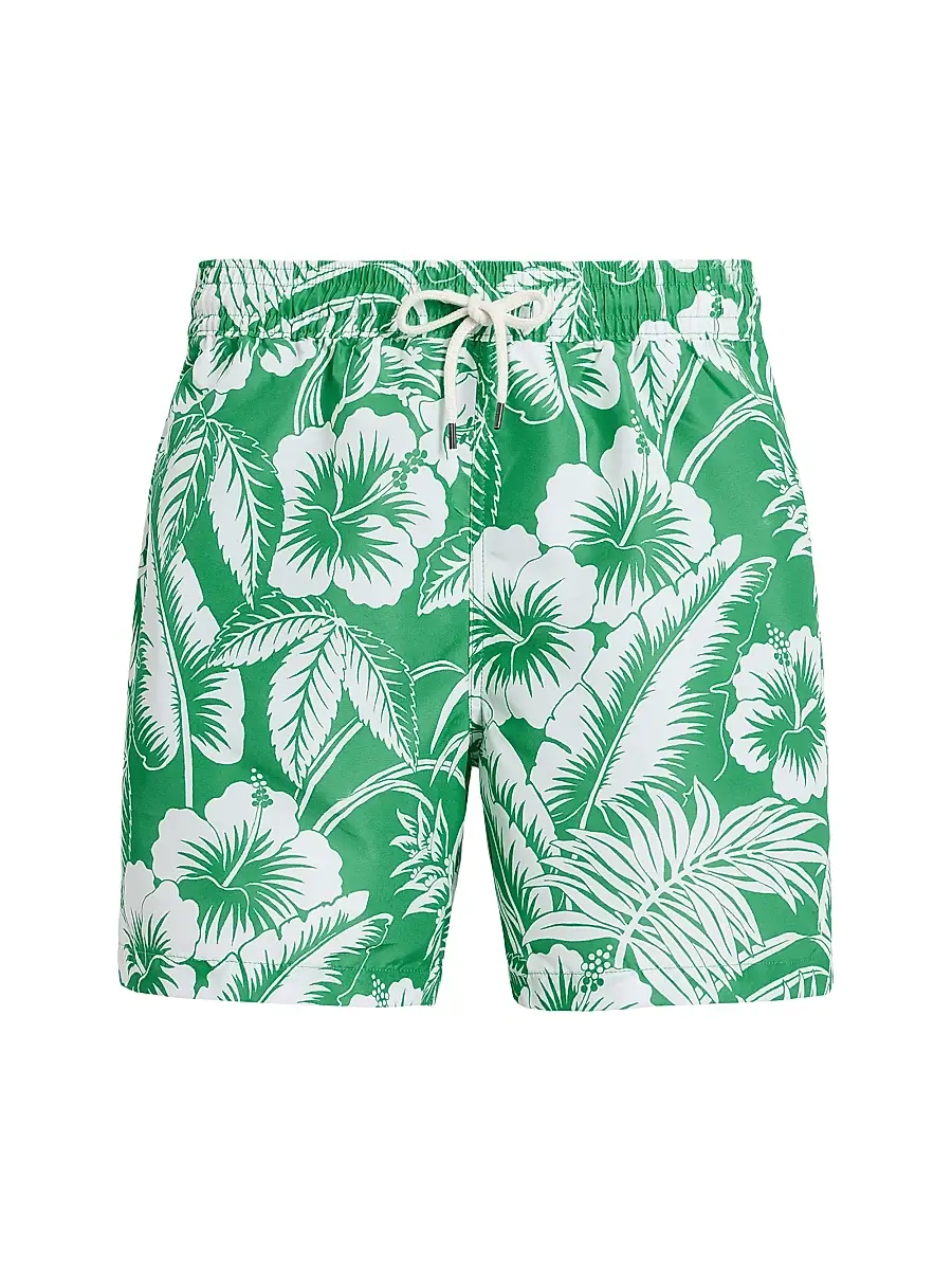 Polo Ralph Lauren Men's Hibiscus Print Swim Trunks