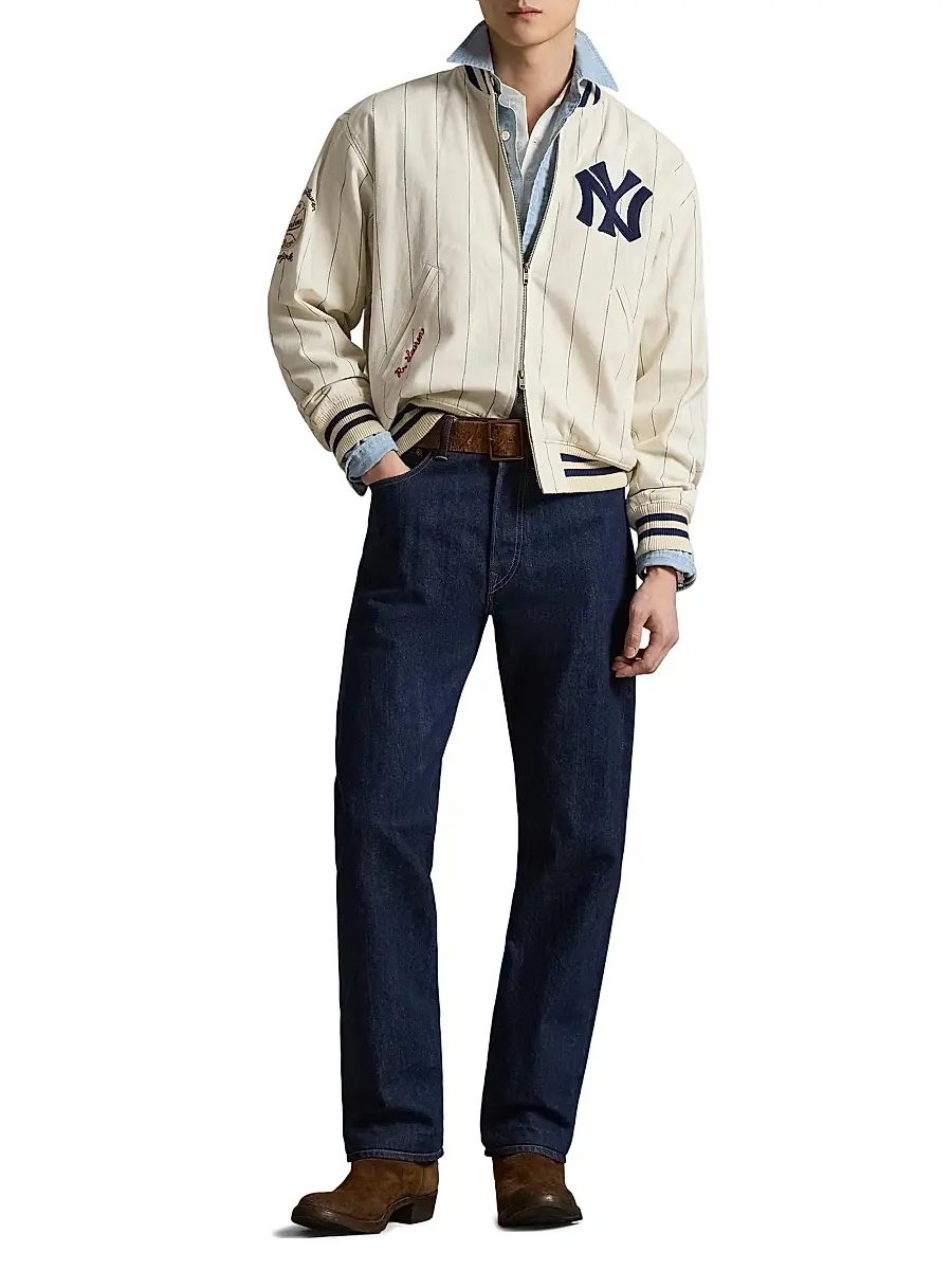 Polo Ralph Lauren Men's Yankees Striped Bomber Jacket | Thumbnail 2
