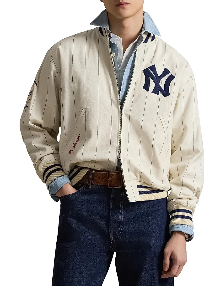 Polo Ralph Lauren Men's Yankees Striped Bomber Jacket | Thumbnail 3