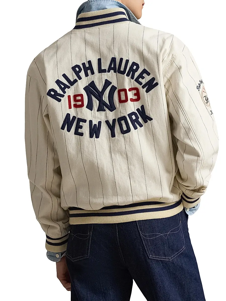 Polo Ralph Lauren Men's Yankees Striped Bomber Jacket | Thumbnail 4