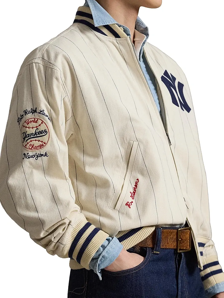 Polo Ralph Lauren Men's Yankees Striped Bomber Jacket | Thumbnail 5