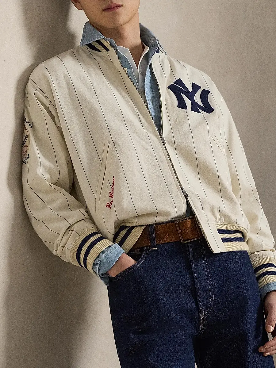 Polo Ralph Lauren Men's Yankees Striped Bomber Jacket | Thumbnail 6