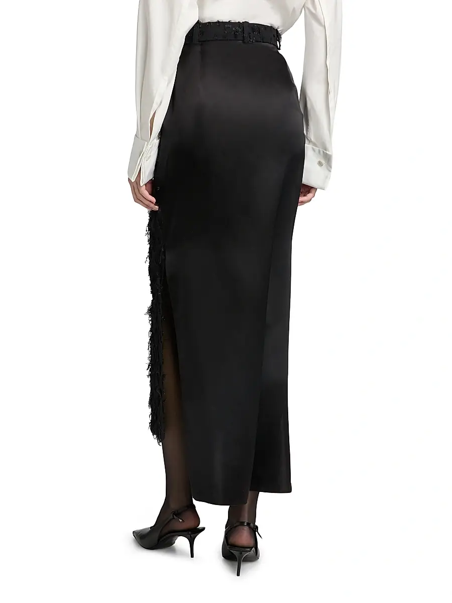 Lanvin Women's Metallic Fringed Wool-Blend Midi-Skirt | Thumbnail 5 Lanvin Women's Metallic Fringed Wool-Blend Midi-Skirt | Thumbnail 5
