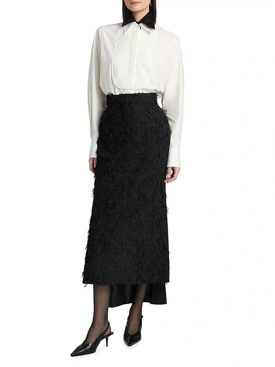 Lanvin Women's Plastron Oversized Cotton Shirt | Thumbnail 2 Lanvin Women's Plastron Oversized Cotton Shirt | Thumbnail 2