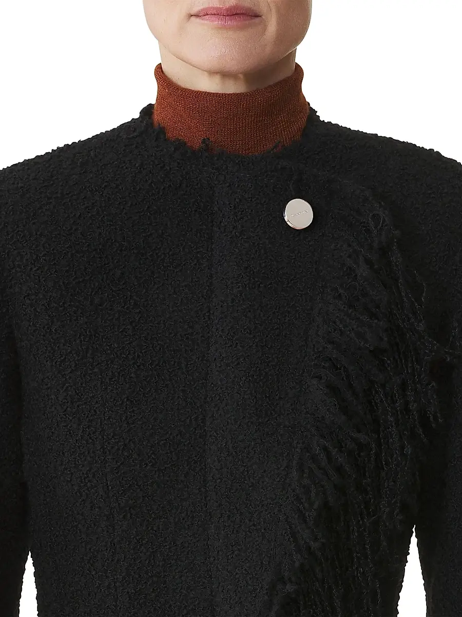 Lanvin Women's Asymmetrical Jacket in Boucle Wool - Black | Thumbnail 5 Lanvin Women's Asymmetrical Jacket in Boucle Wool - Black | Thumbnail 5