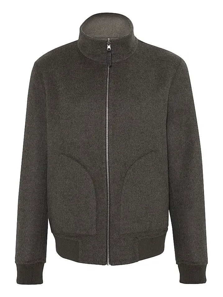 Men's Reversible Select Cashmere and Wool Jacket - Taupe Light Taupe