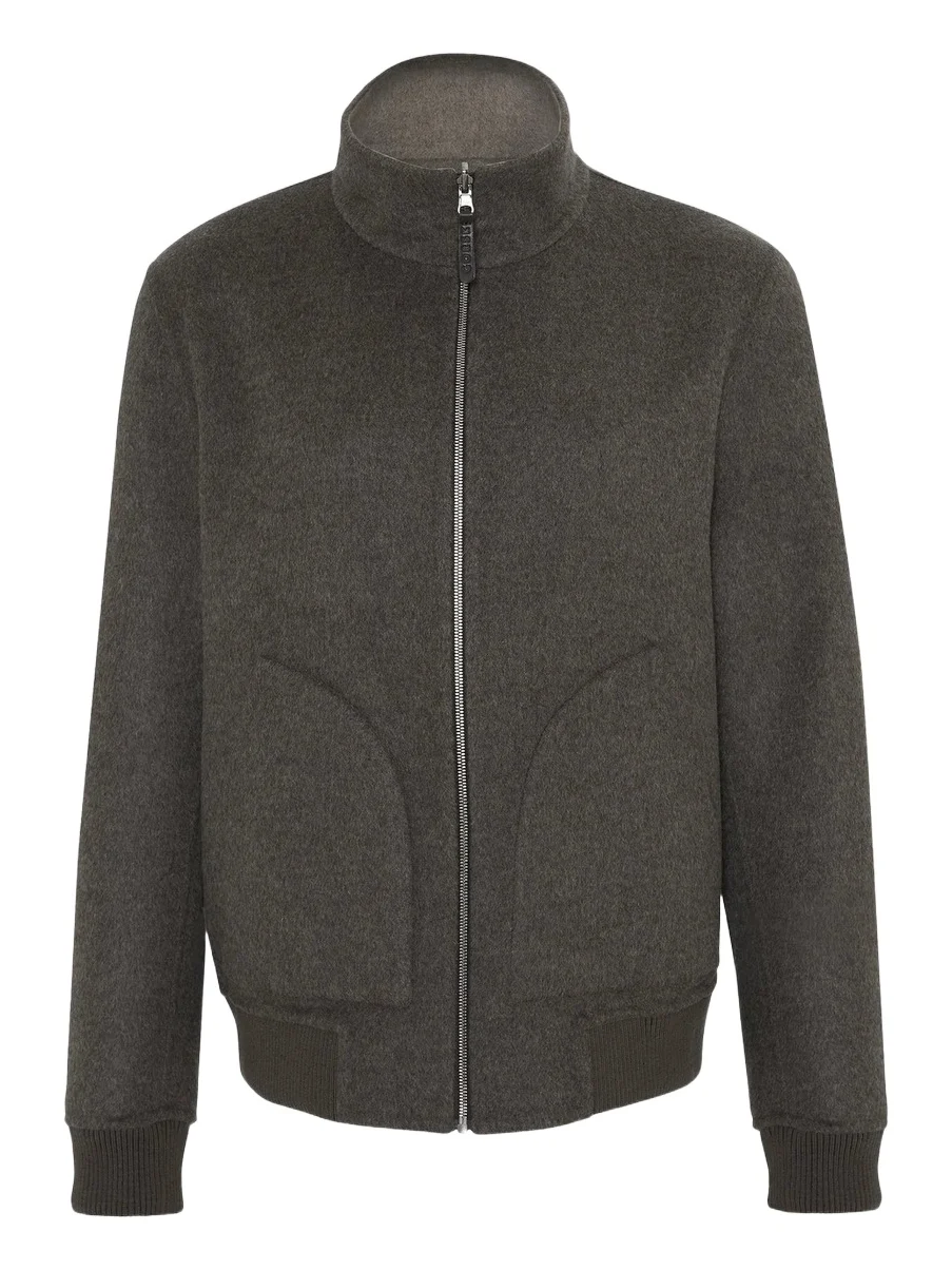 Men's Reversible Select Cashmere and Wool Jacket - Taupe Light Taupe
