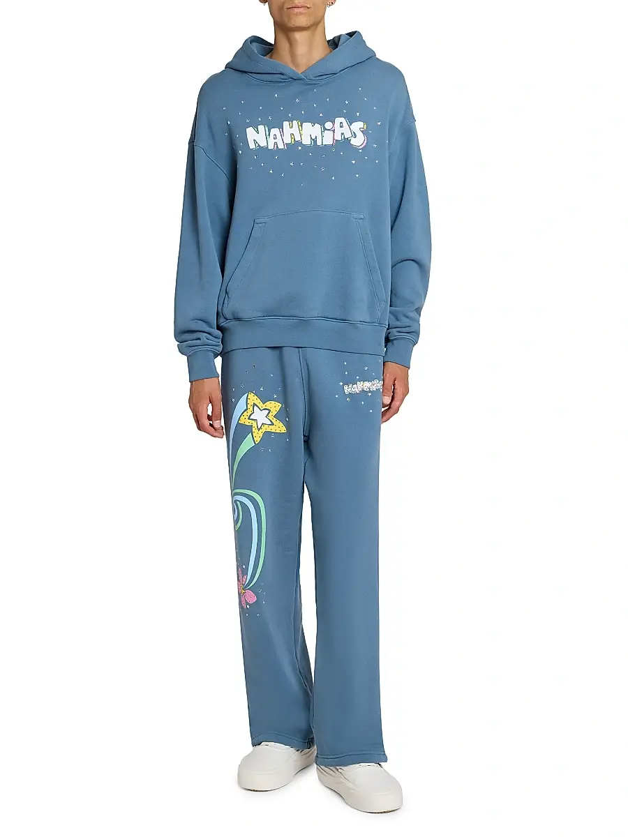 Nahmias Men's Daydreaming Flower Trip Wide-Leg Sweatpants | Thumbnail 2