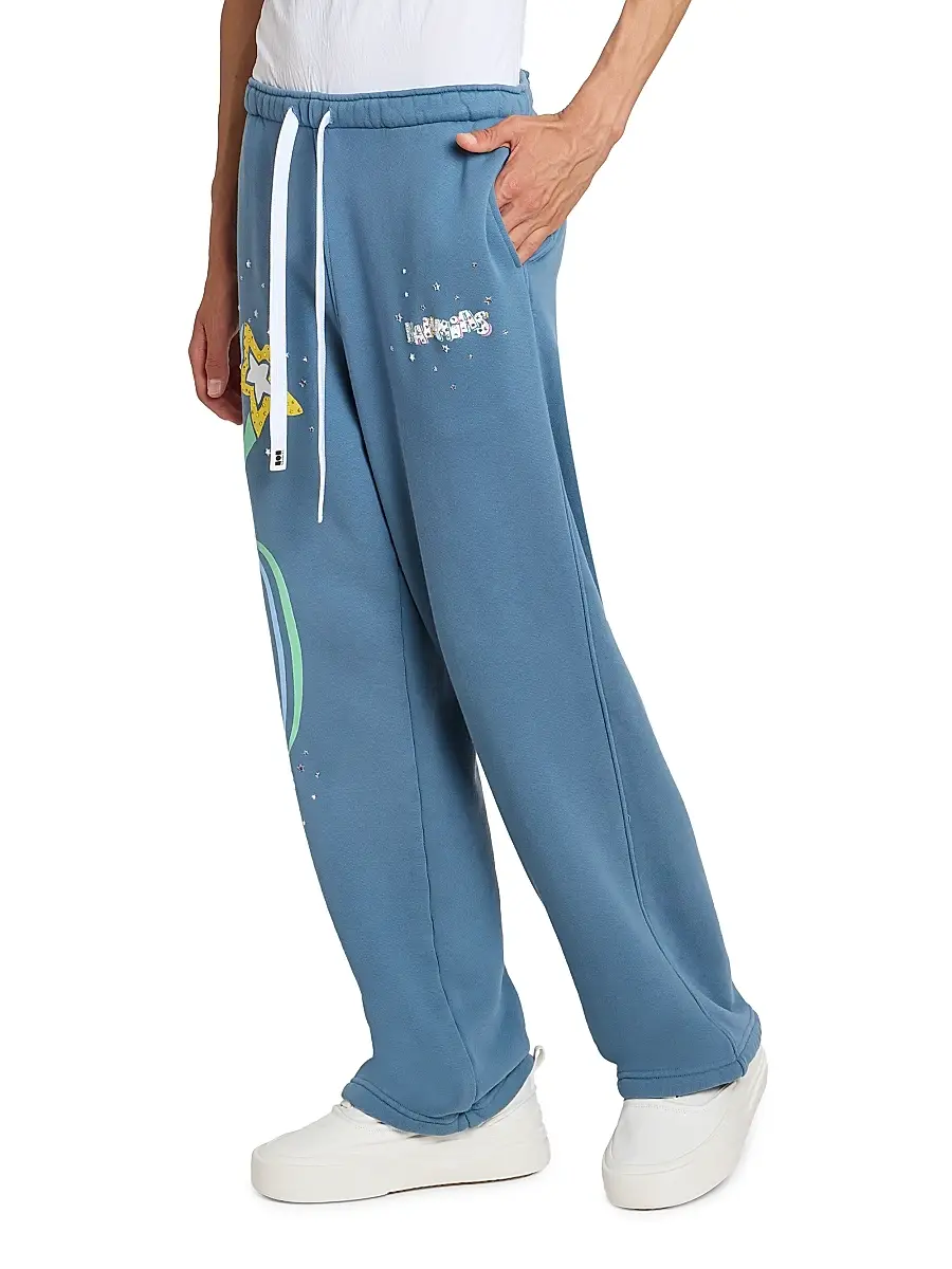 Nahmias Men's Daydreaming Flower Trip Wide-Leg Sweatpants | Thumbnail 4
