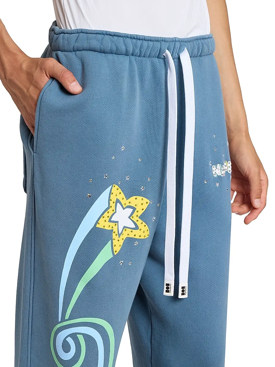 Nahmias Men's Daydreaming Flower Trip Wide-Leg Sweatpants | Thumbnail 6
