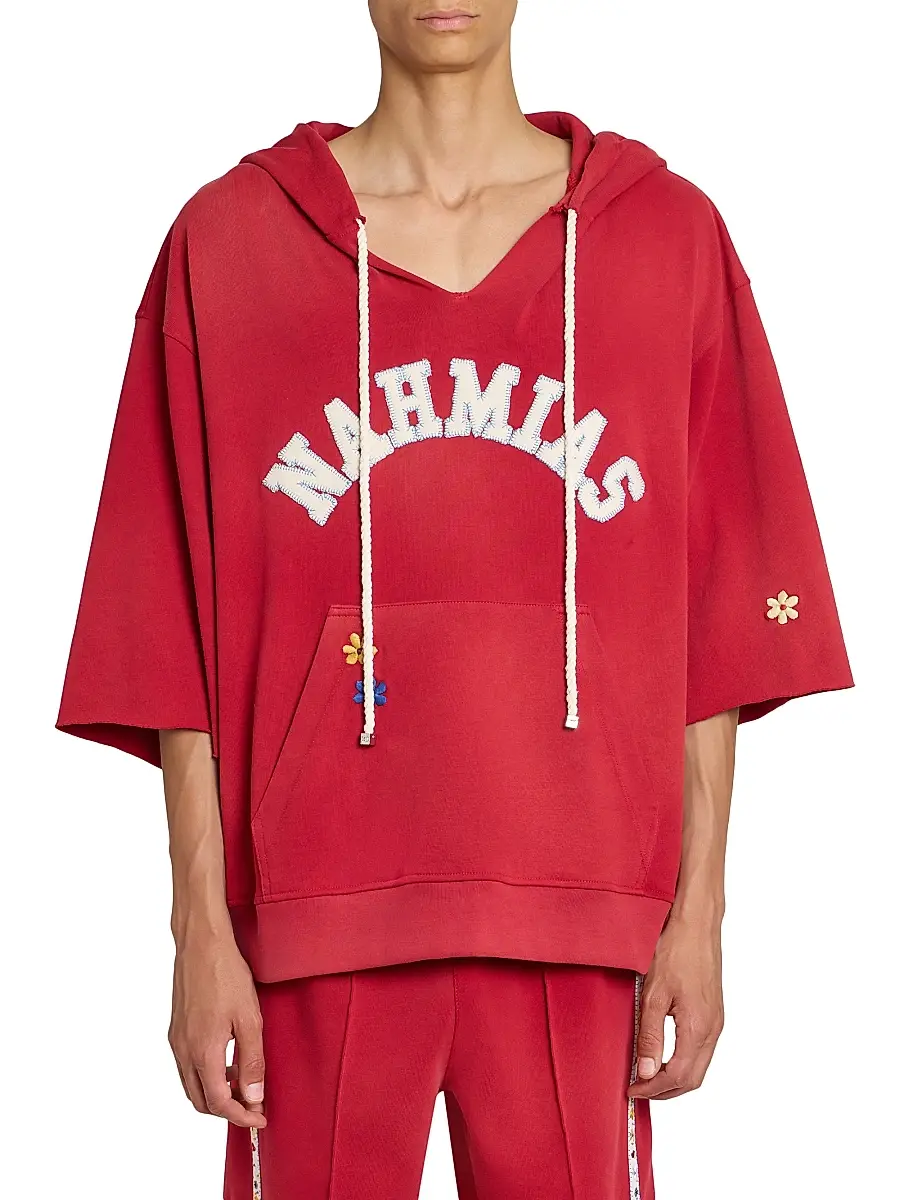Nahmias Men's Daydreaming Cotton Cut-Off Hoodie | Thumbnail 3