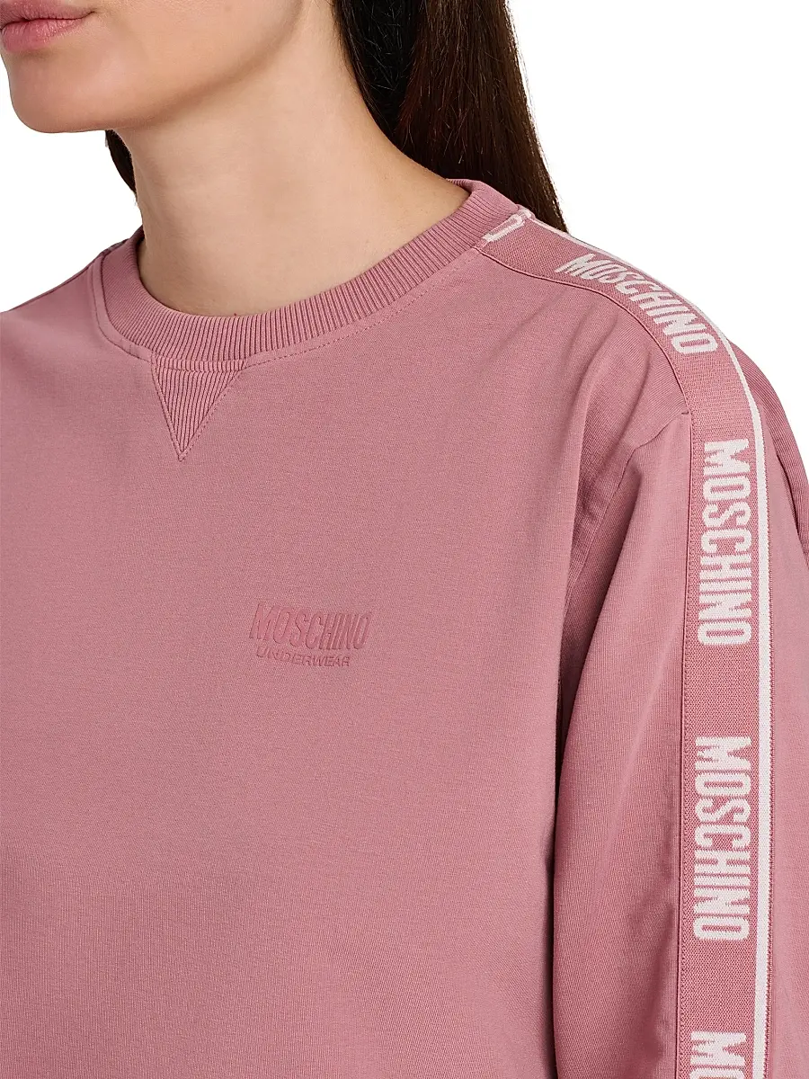 MOSCHINO Women's Logo Stretch-Cotton Fleece Sweatshirt | Thumbnail 6 MOSCHINO Women's Logo Stretch-Cotton Fleece Sweatshirt | Thumbnail 6
