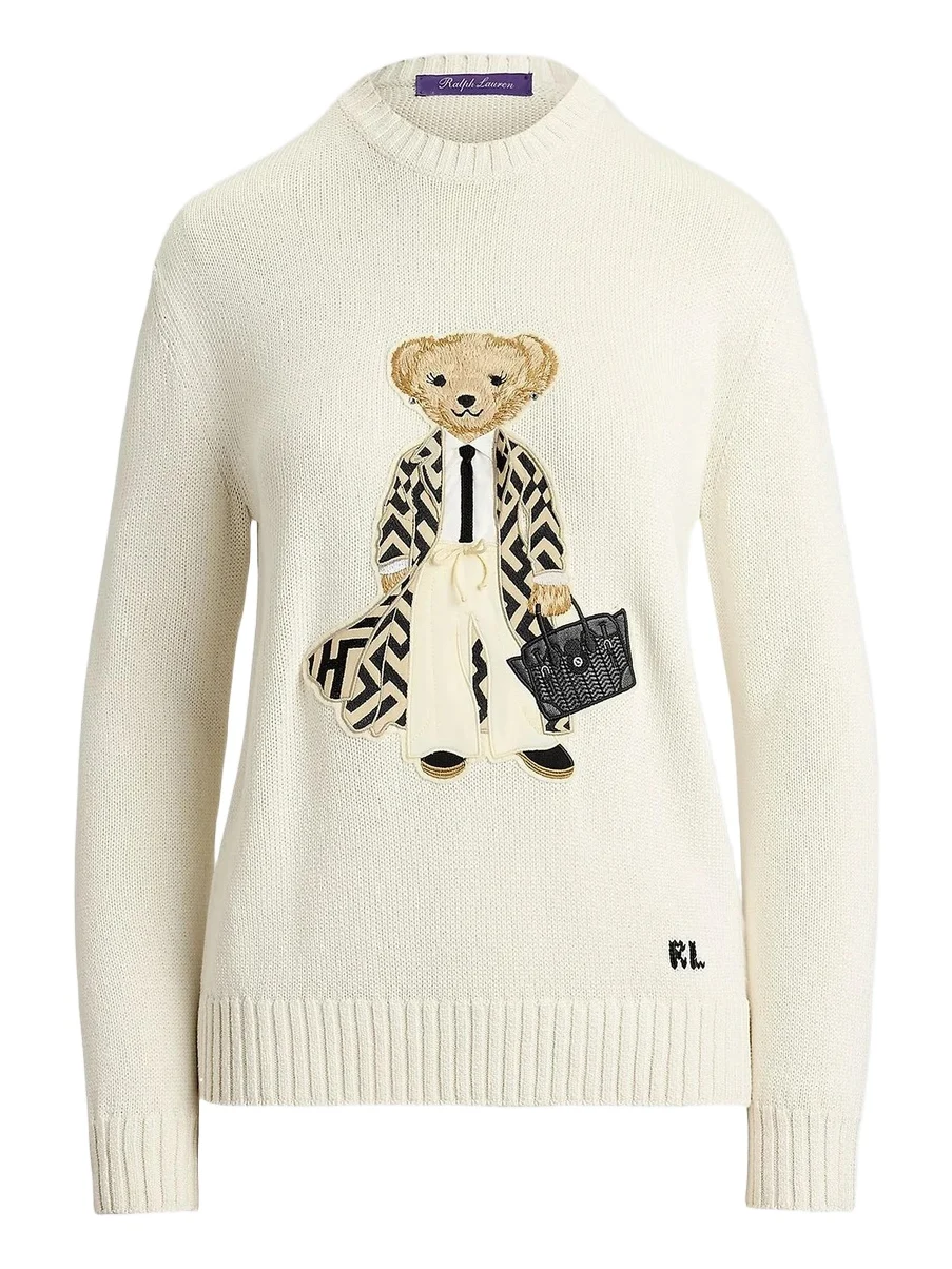 Women's Polo Bear Silk Crewneck Sweater