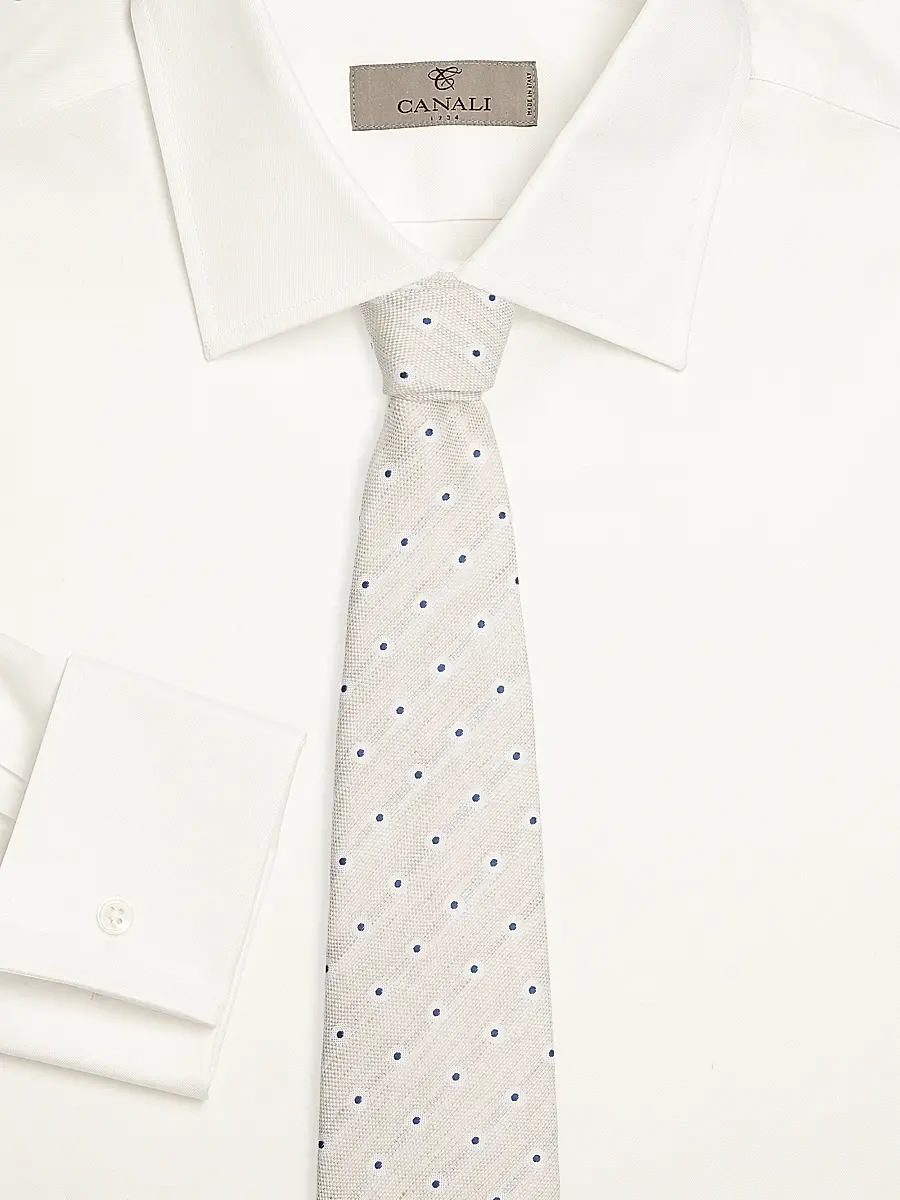 Canali Men's Polka Dot Silk Tie | Thumbnail 2 Canali Men's Polka Dot Silk Tie | Thumbnail 2
