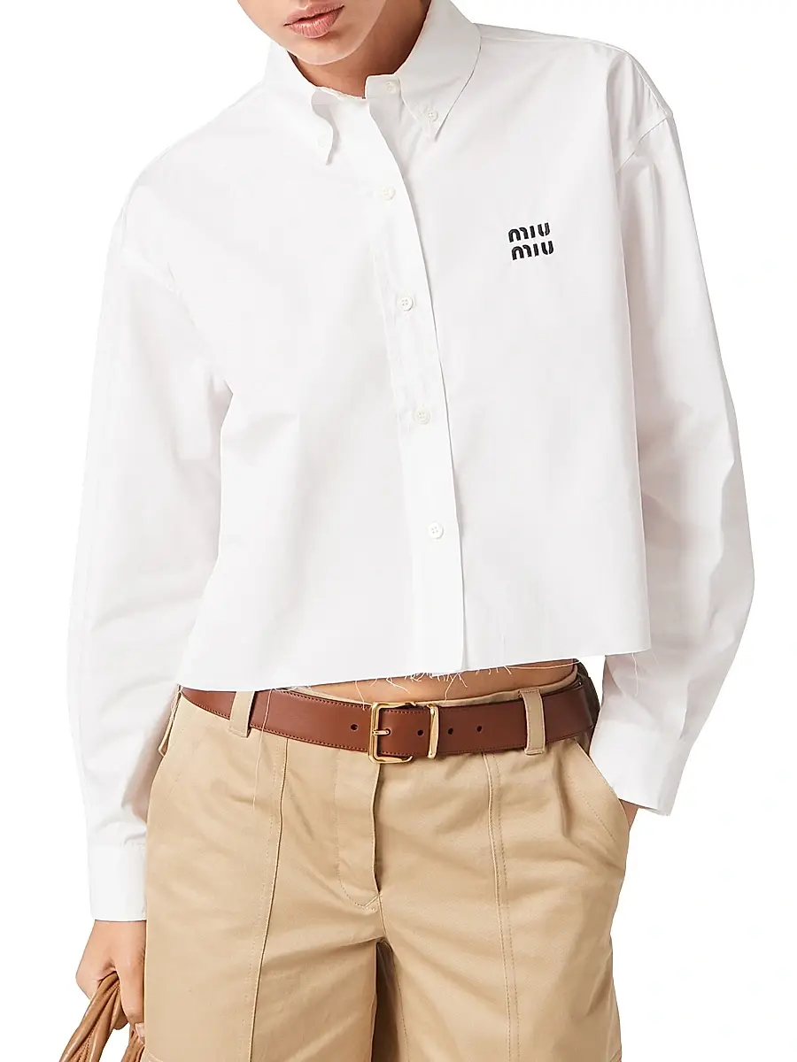 Miu Miu Women's Poplin Shirt | Thumbnail 2