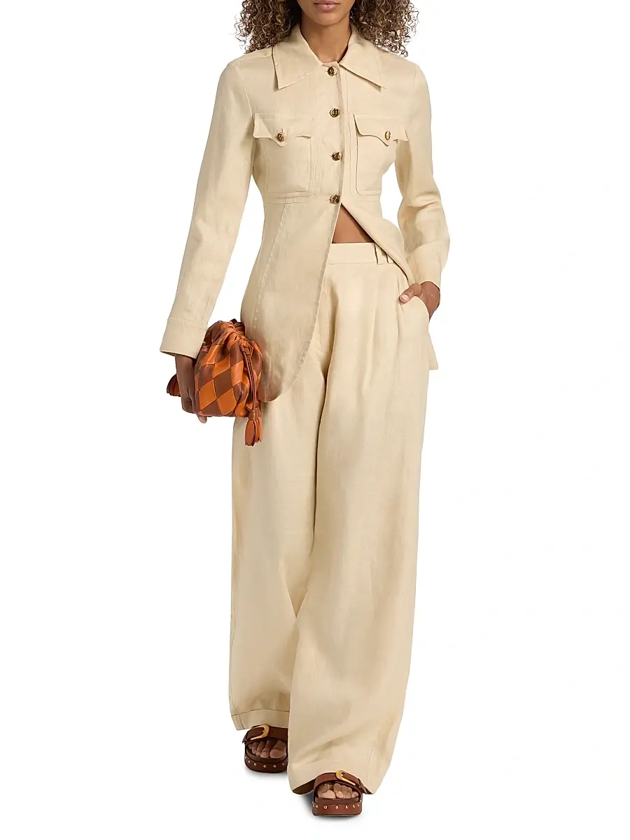 Zimmermann Women's Carousel Linen Wide-Leg Pants | Thumbnail 2 Zimmermann Women's Carousel Linen Wide-Leg Pants | Thumbnail 2