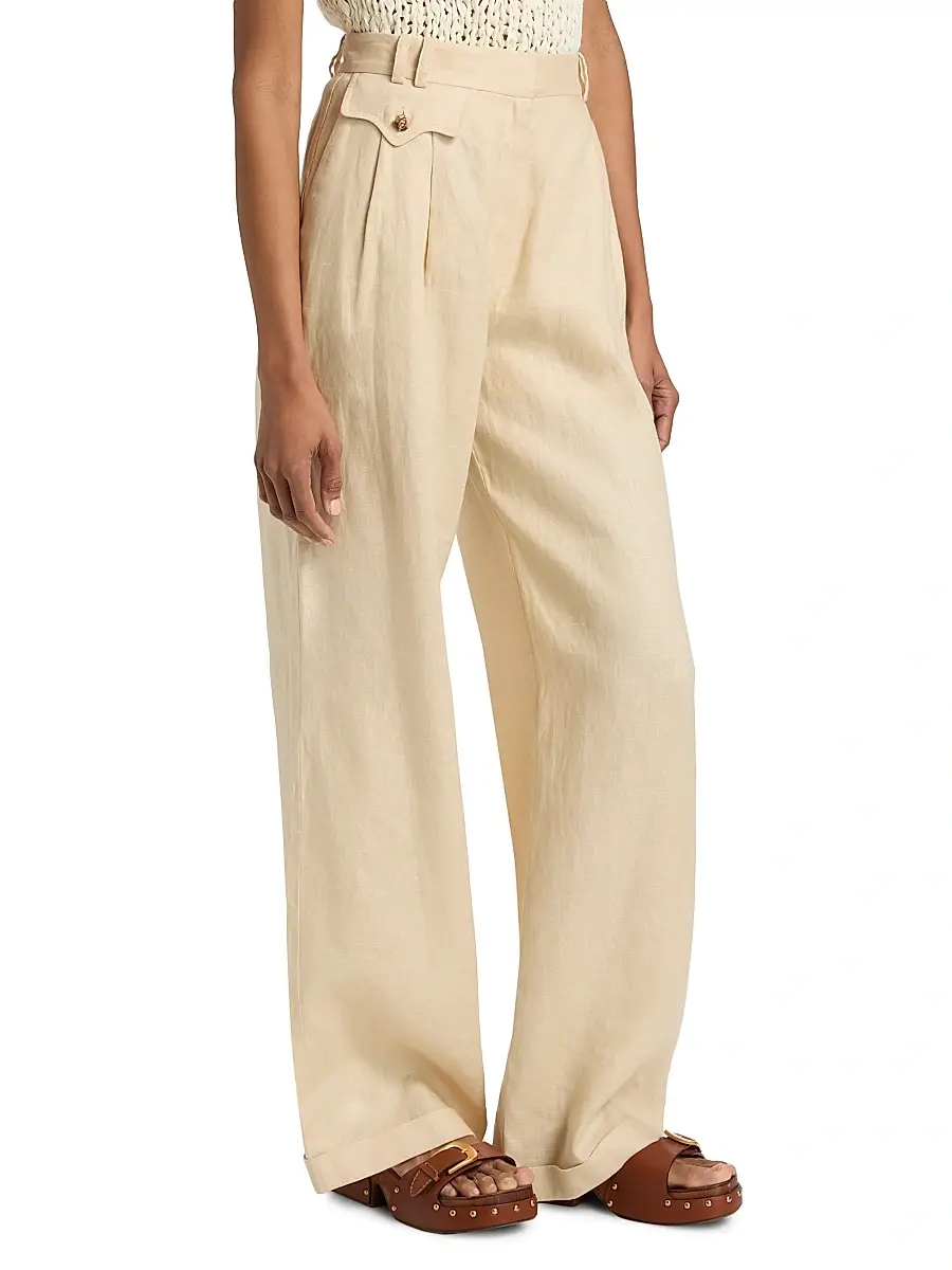 Zimmermann Women's Carousel Linen Wide-Leg Pants | Thumbnail 4 Zimmermann Women's Carousel Linen Wide-Leg Pants | Thumbnail 4