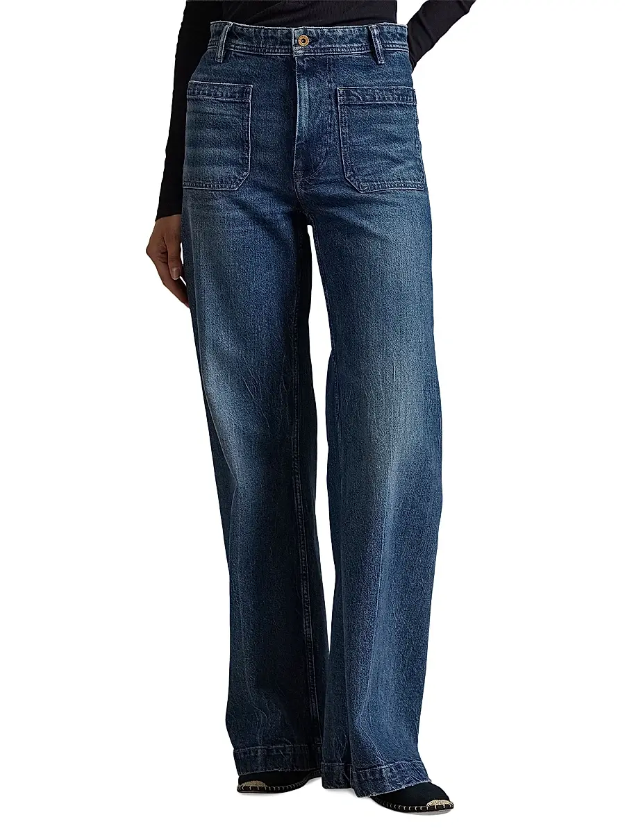 Polo Ralph Lauren Women's Faded Straight-Leg Jeans | Thumbnail 3 Polo Ralph Lauren Women's Faded Straight-Leg Jeans | Thumbnail 3
