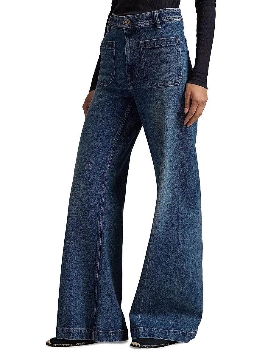 Polo Ralph Lauren Women's Faded Straight-Leg Jeans | Thumbnail 4 Polo Ralph Lauren Women's Faded Straight-Leg Jeans | Thumbnail 4