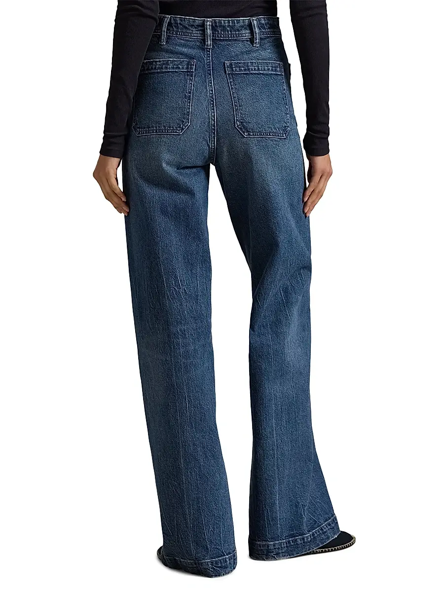 Polo Ralph Lauren Women's Faded Straight-Leg Jeans | Thumbnail 5 Polo Ralph Lauren Women's Faded Straight-Leg Jeans | Thumbnail 5
