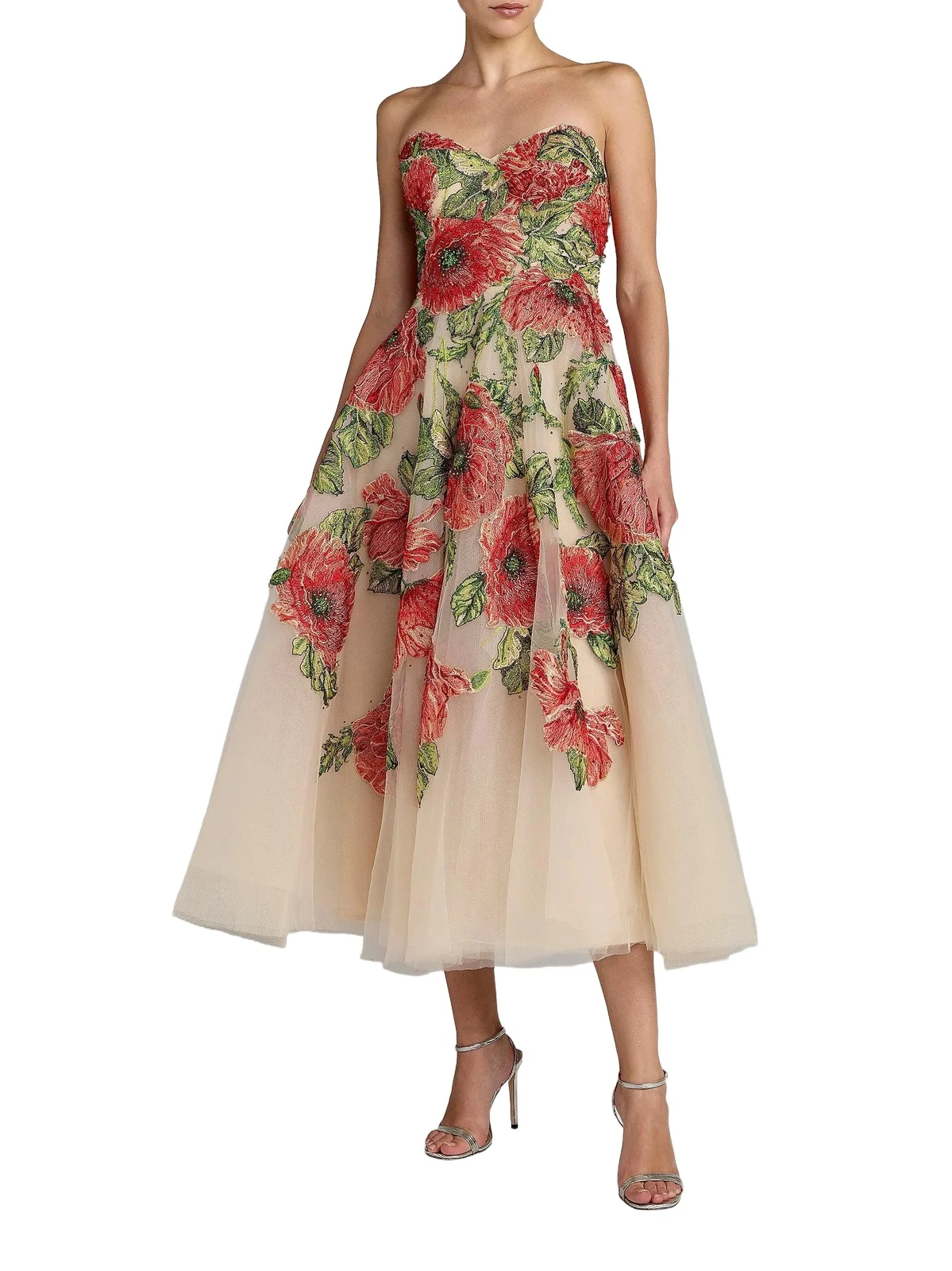 Women's Floral-Embroidered A-Line Cocktail Dress Women's Floral-Embroidered A-Line Cocktail Dress
