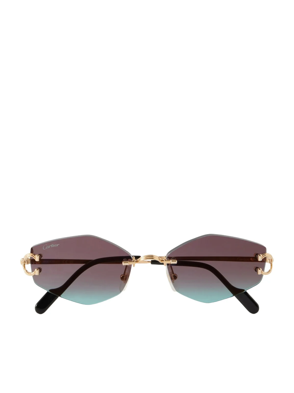 Cartier Eyewear Rimless Square-Frame Metal Sunglasses - Men