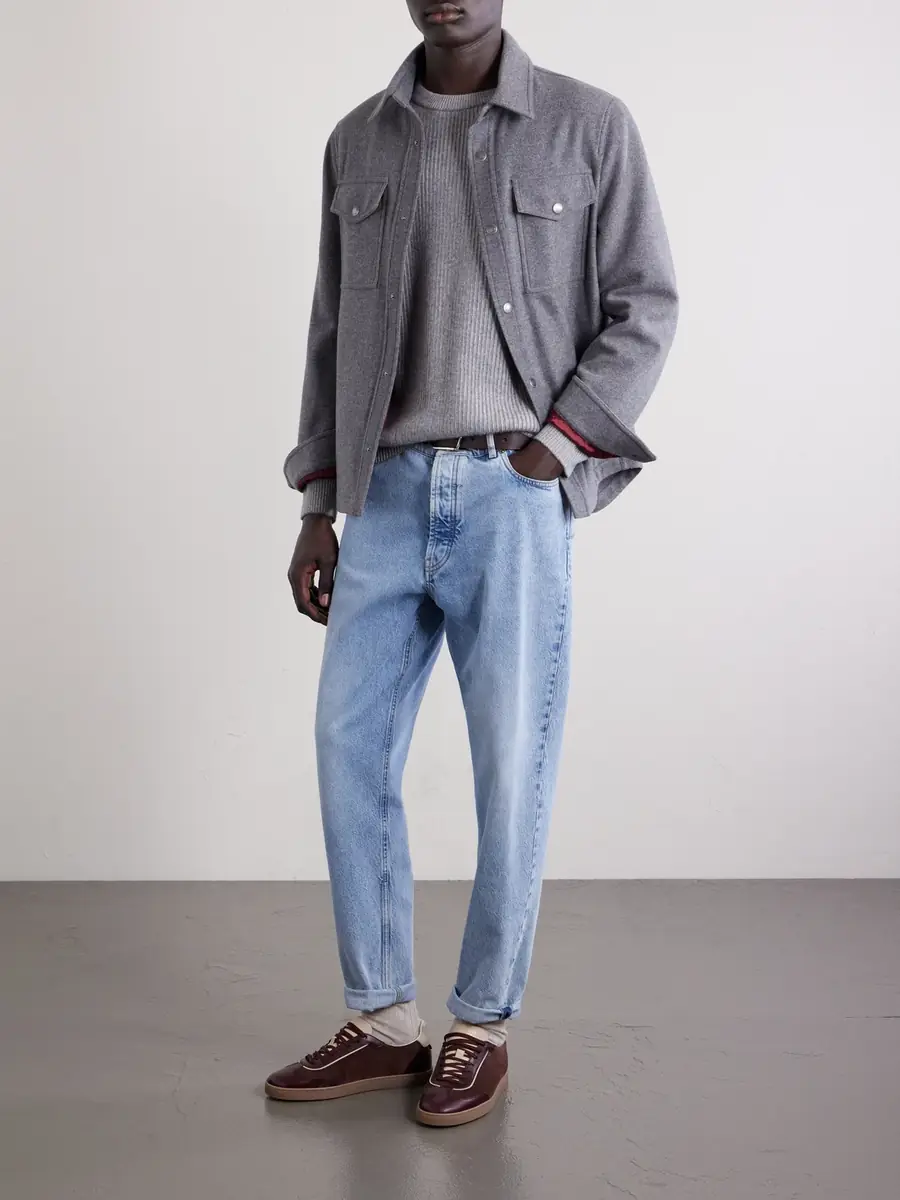 Brunello Cucinelli Striped Ribbed Cashmere Sweater - Men | Thumbnail 2 Brunello Cucinelli Striped Ribbed Cashmere Sweater - Men | Thumbnail 2