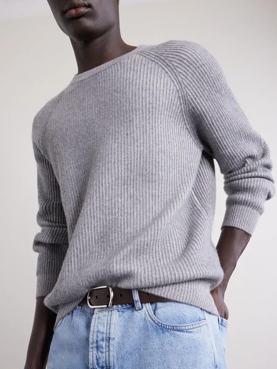 Brunello Cucinelli Striped Ribbed Cashmere Sweater - Men | Thumbnail 5 Brunello Cucinelli Striped Ribbed Cashmere Sweater - Men | Thumbnail 5
