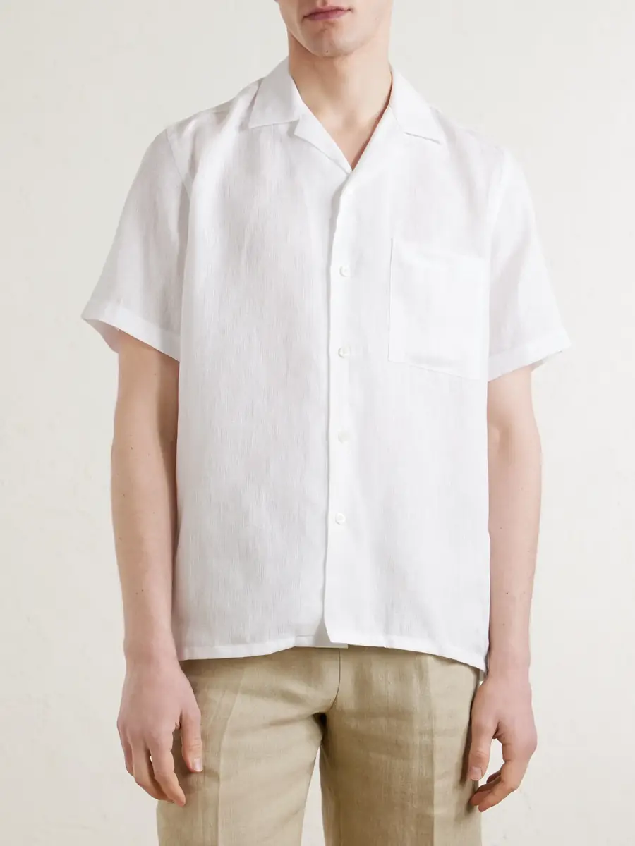 Canali Camp-Collar Linen Shirt - Men | Thumbnail 3 Canali Camp-Collar Linen Shirt - Men | Thumbnail 3