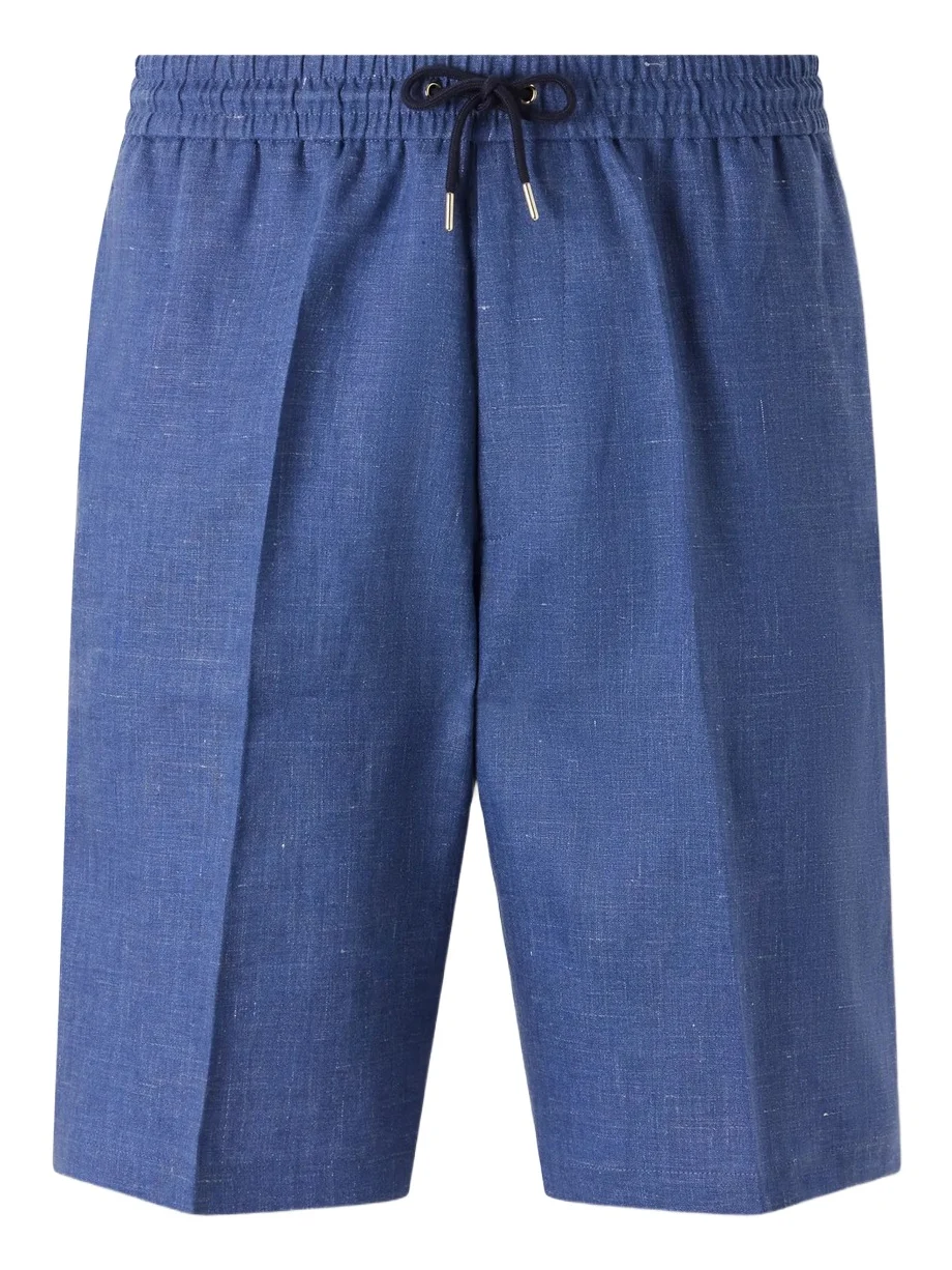 Paul Smith Pleated Linen Drawstring Shorts - Men