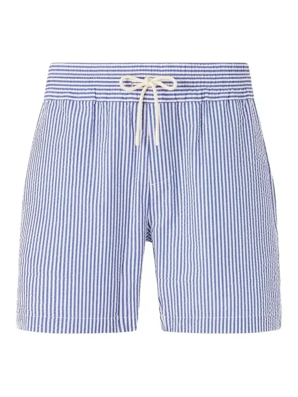 Portuguese Flannel Atlantico Straight-Leg Striped Cotton-Seersucker Shorts - Men